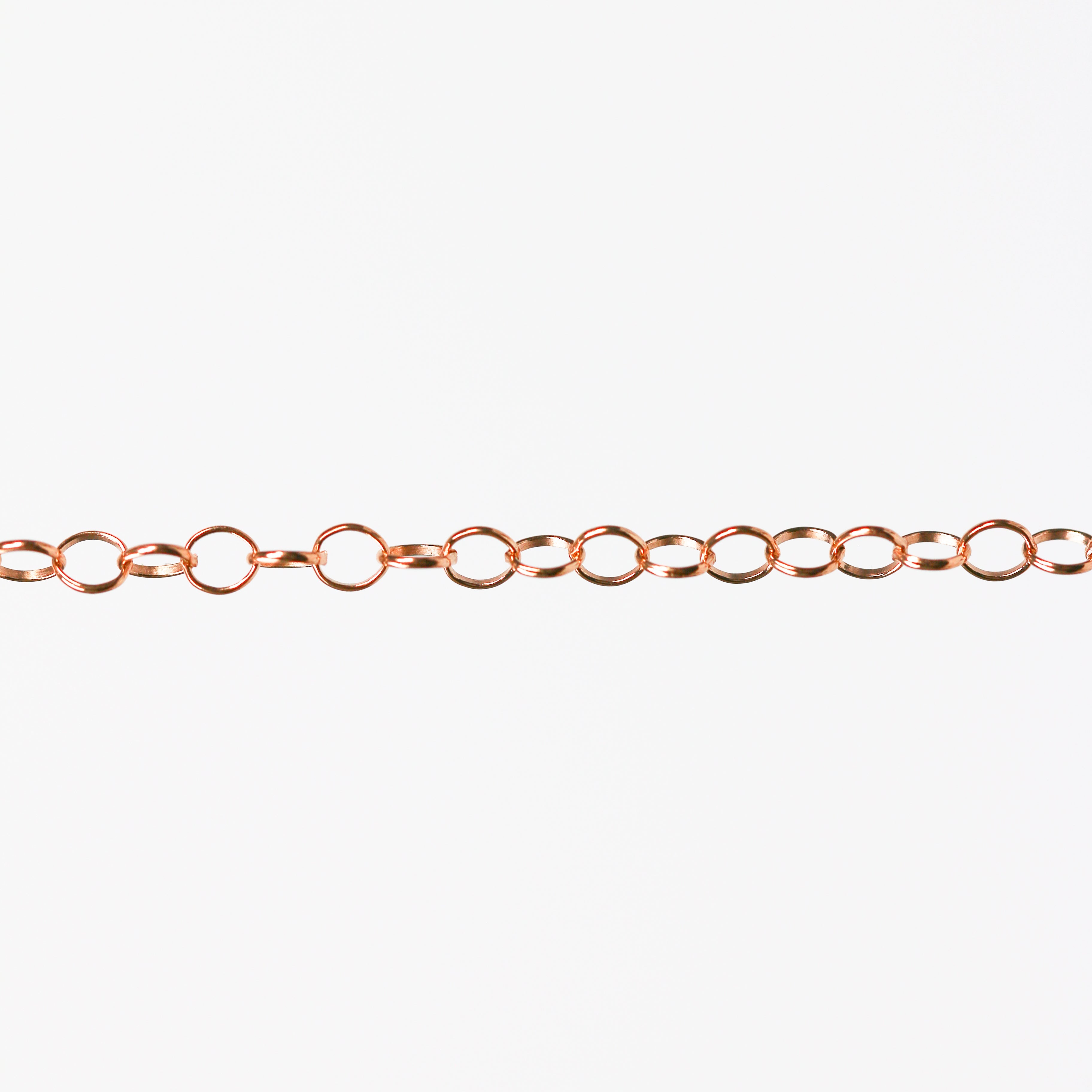 Lucy Permanent Jewelry Chain, Belcher Design, Round Links, Available in Gold Options and Silver