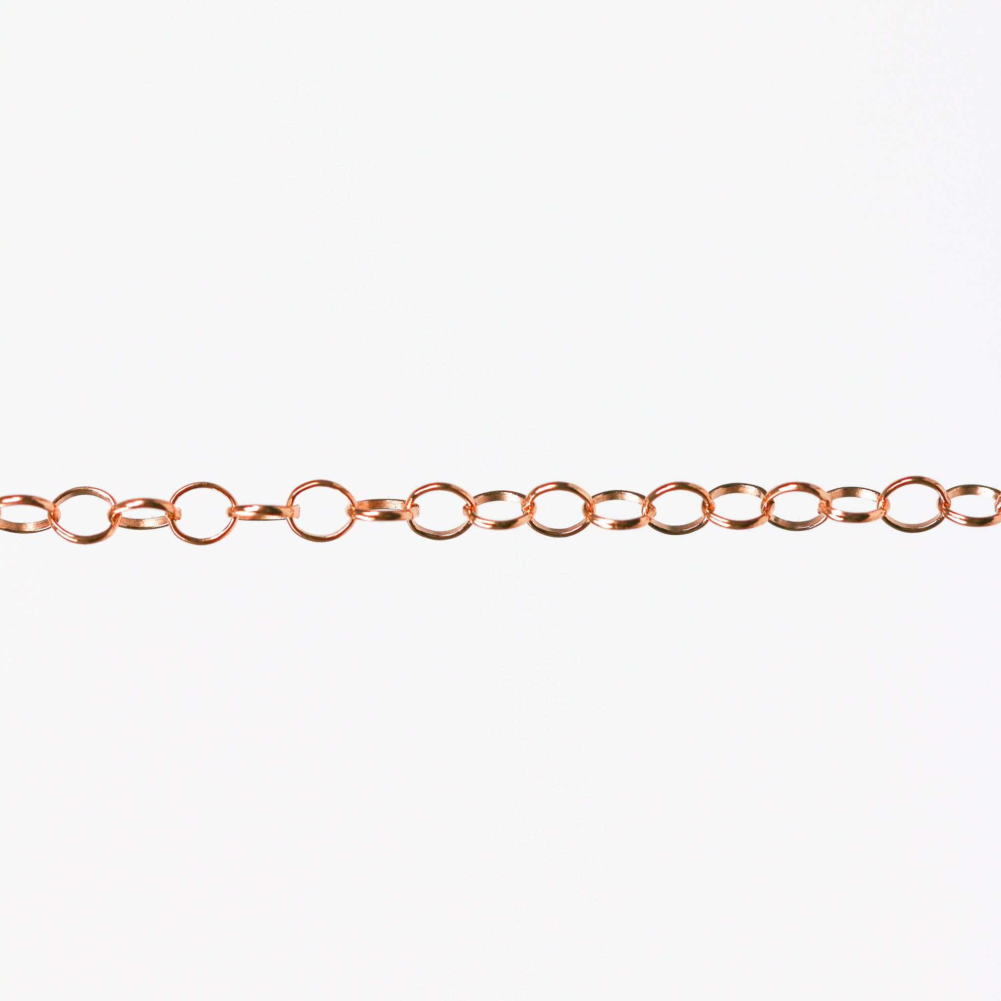 Lucy Permanent Jewelry Chain, Belcher Design, Round Links, Available in Gold Options and Silver