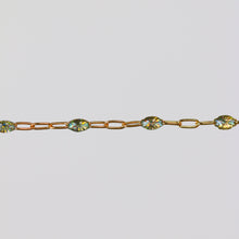 Load image into Gallery viewer, Benedetta Permanent Jewelry Chain, Opal Enamel Design, Cable Links, Available in Gold Filled and Sterling Silver
