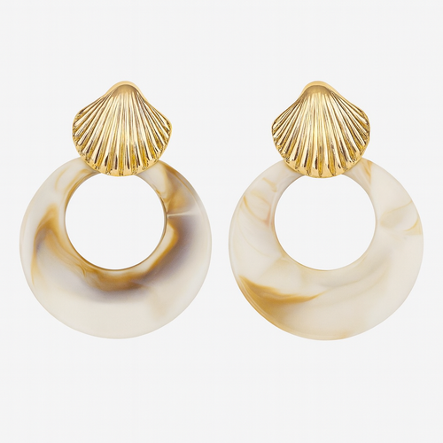 Kenle Shell Earring-Marble