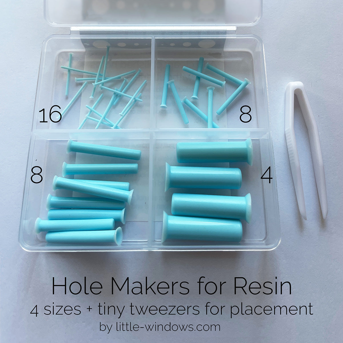 Hole Makers for Resin (4 sizes included) with Tweezers