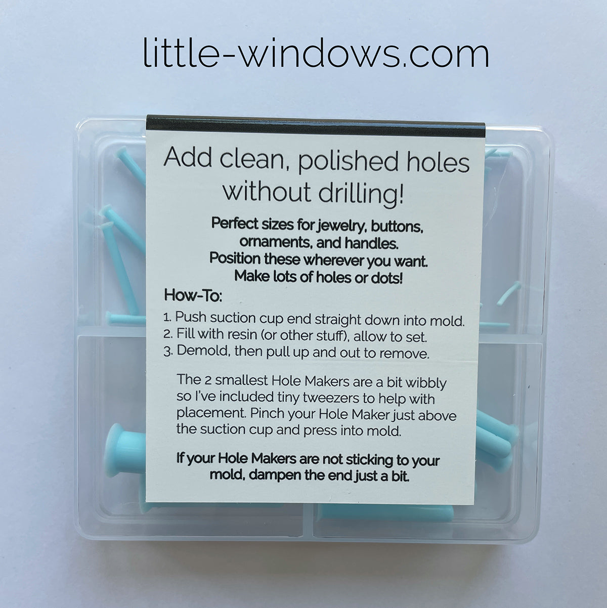 Hole Makers for Resin (4 sizes included) with Tweezers
