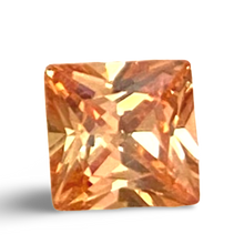 Load image into Gallery viewer, 6mm Princess Cut Champagne Cubic Zirconia AAAAA quality Lab-grown Loose Gemstone: Set of 2
