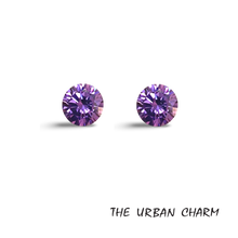 Load image into Gallery viewer, 6mm Round Cut Amethyst Cubic Zirconia AAAAA quality Lab-grown Loose Gemstones : Set of 2
