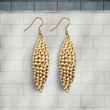 Load image into Gallery viewer, Mini Navette Hammered Metal Earrings
