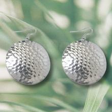 Load image into Gallery viewer, Gold Hammered Circle Earrings
