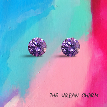 Load image into Gallery viewer, 6mm Round Cut Amethyst Cubic Zirconia AAAAA quality Lab-grown Loose Gemstones : Set of 2
