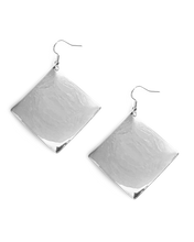 Load image into Gallery viewer, Hammered Diamond Dome Dangle Earrings
