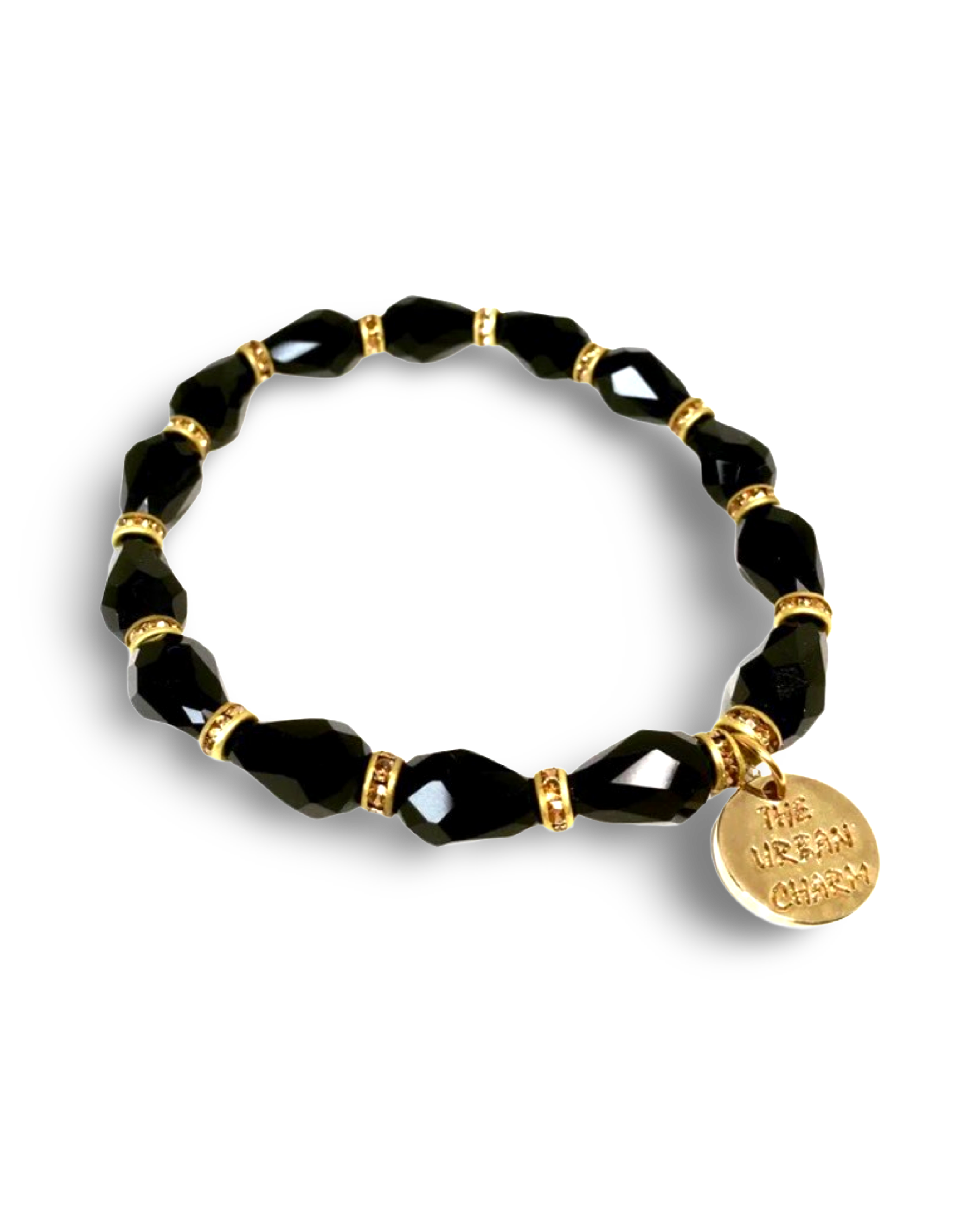 Black Tourmaline Faceted Crystal Bracelet