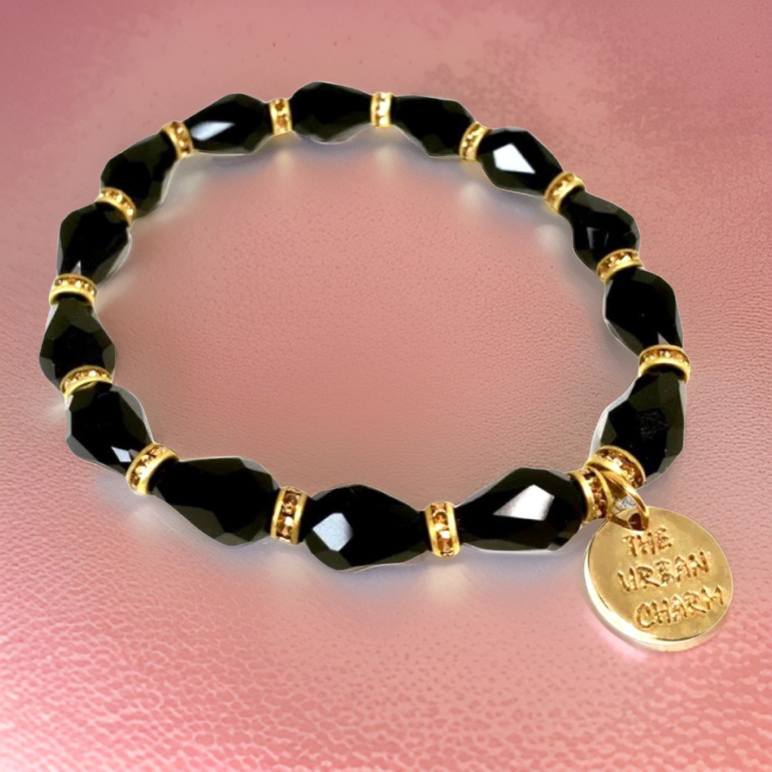 Black Tourmaline Faceted Crystal Bracelet