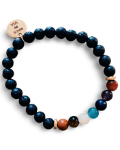 Load image into Gallery viewer, Small Black Lava Rock Chakra Bracelet
