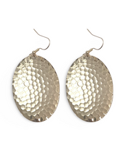 Load image into Gallery viewer, Blue Enamel Marble Oval Dome Earrings
