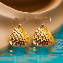 Load image into Gallery viewer, Hammered Guitar Pick Dangle Earrings
