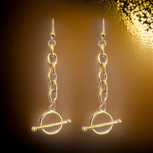 Load image into Gallery viewer, Silver Chain Toggle Earrings
