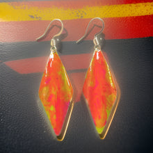 Load image into Gallery viewer, Yellow Orange Marble Wavy Lures of Love Earrings
