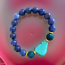 Load image into Gallery viewer, Lapis Lazuli, Lava Rock and Turquoise Stone Bracelet
