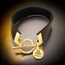 Load image into Gallery viewer, Distressed Olive Leather Color Band Bracelet by The Urban Charm
