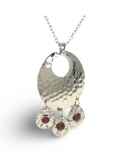 Load image into Gallery viewer, Hammered Ruby Chandelier Necklace

