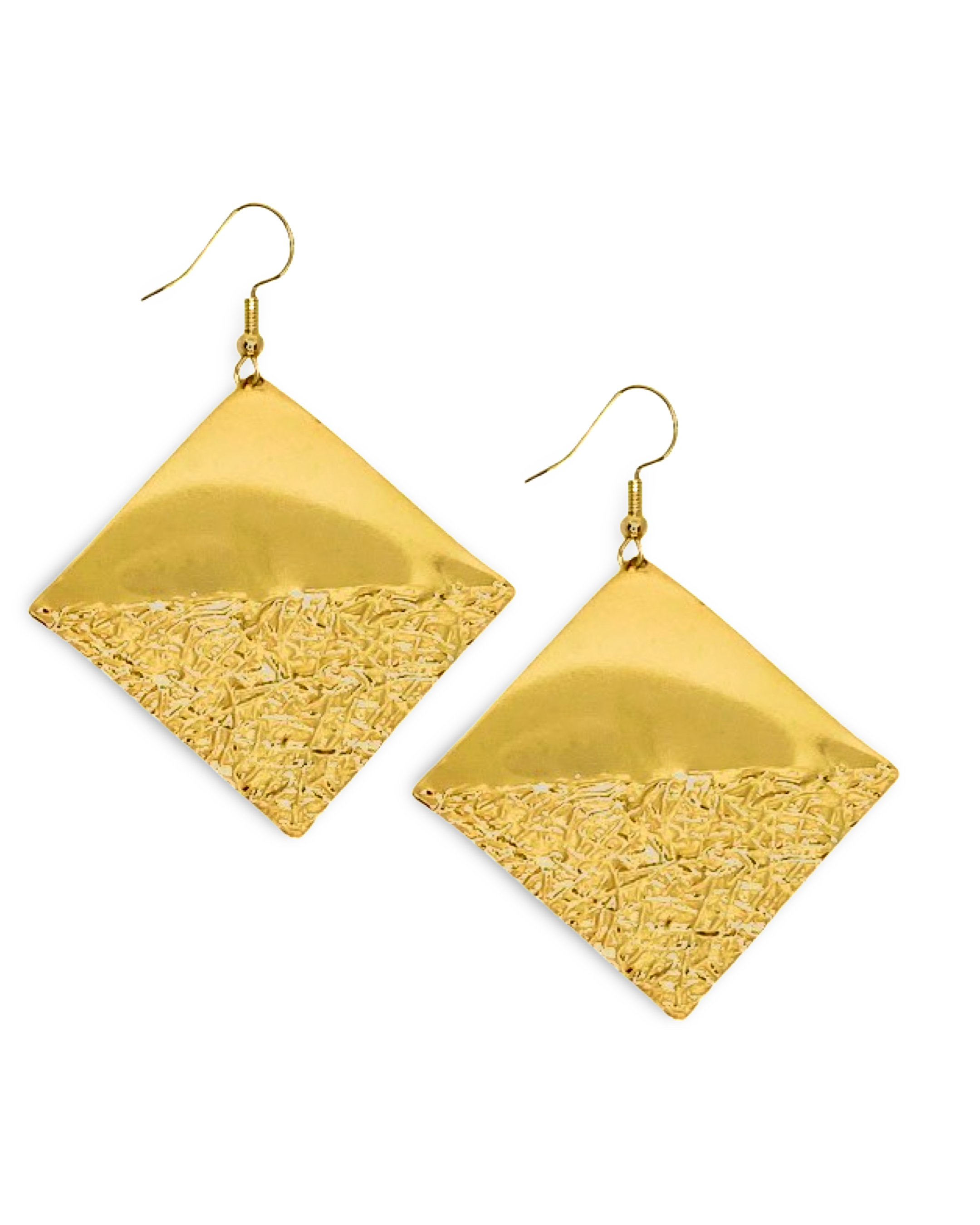 Diamond Shaped Textured Tulum Earrings by The Urban Charm