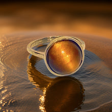 Load image into Gallery viewer, Tiger’s Eye Gemstone Round Ring
