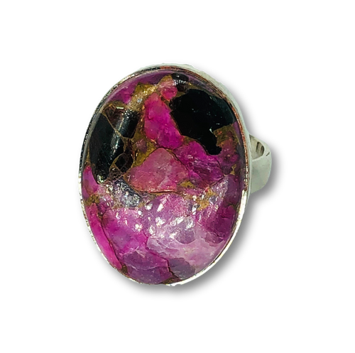 Pink Dalmatian Turquoise Ring