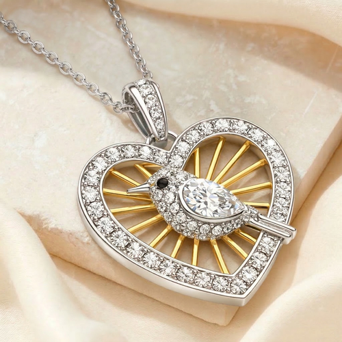 Little Bird Heart Necklace for Women