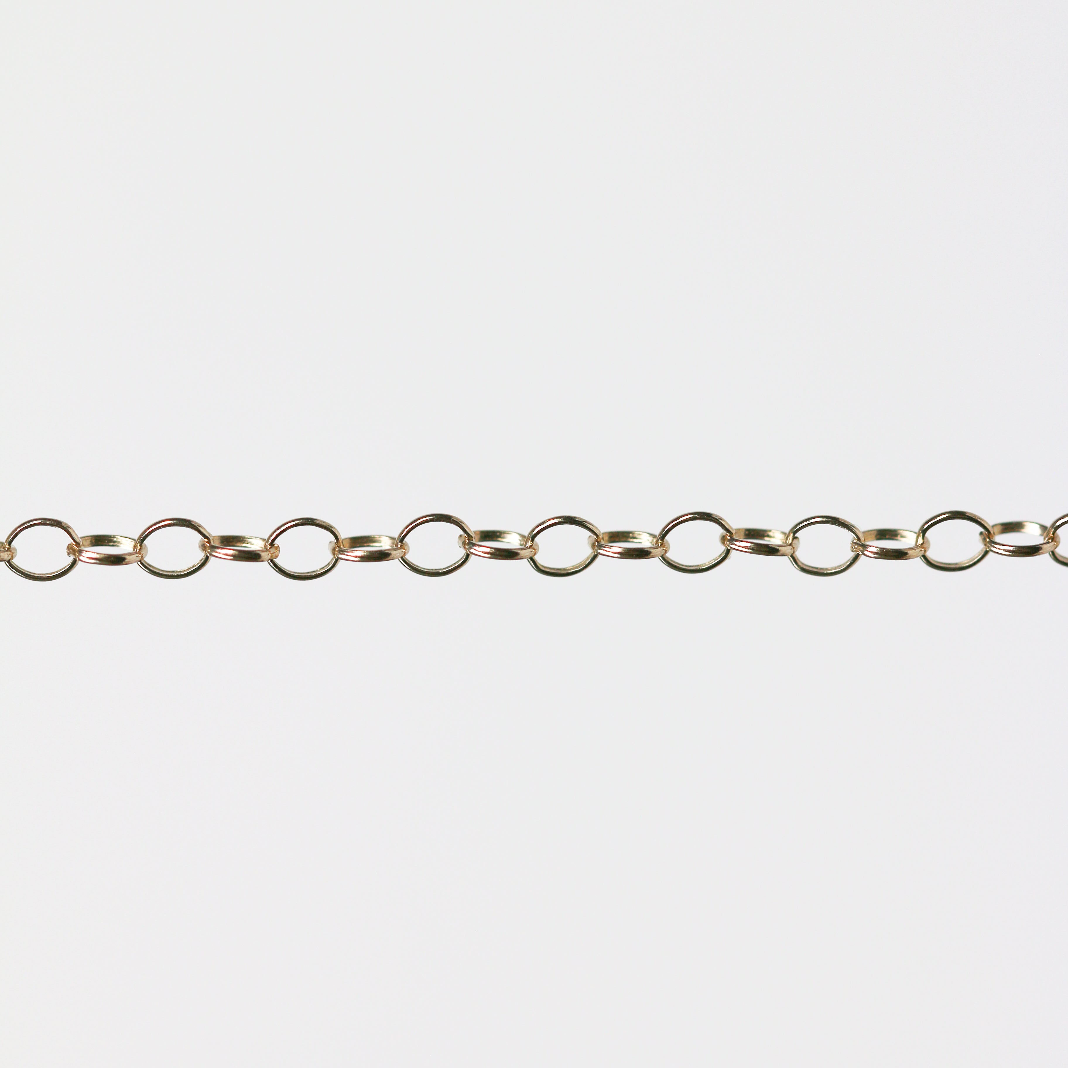 Lucy Permanent Jewelry Chain, Belcher Design, Round Links, Available in Gold Options and Silver