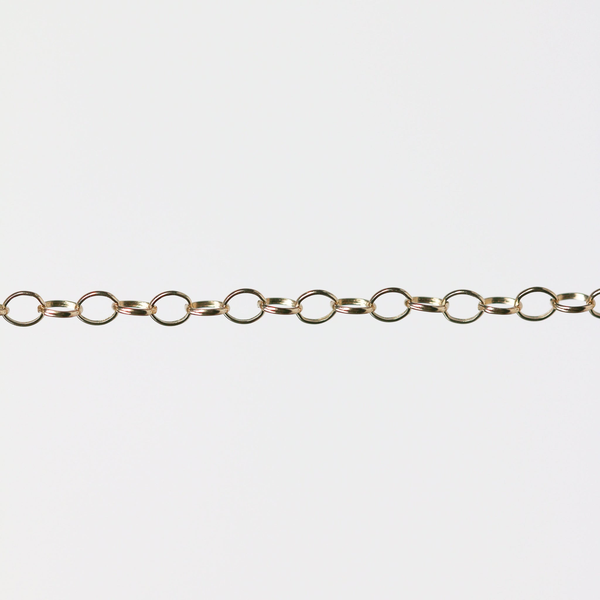 Lucy Permanent Jewelry Chain, Belcher Design, Round Links, Available in Gold Options and Silver