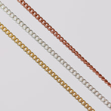 Load image into Gallery viewer, Maria Permanent Jewelry Chain, Curb Chain Design, Flat Lay Links, Available in Gold Options and Silver
