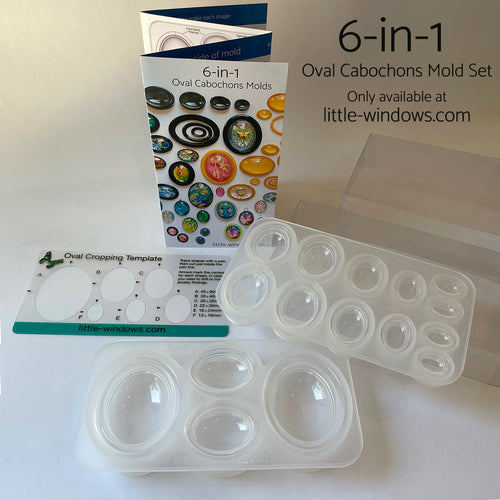 6-in-1  Oval Cabochons Mold Set