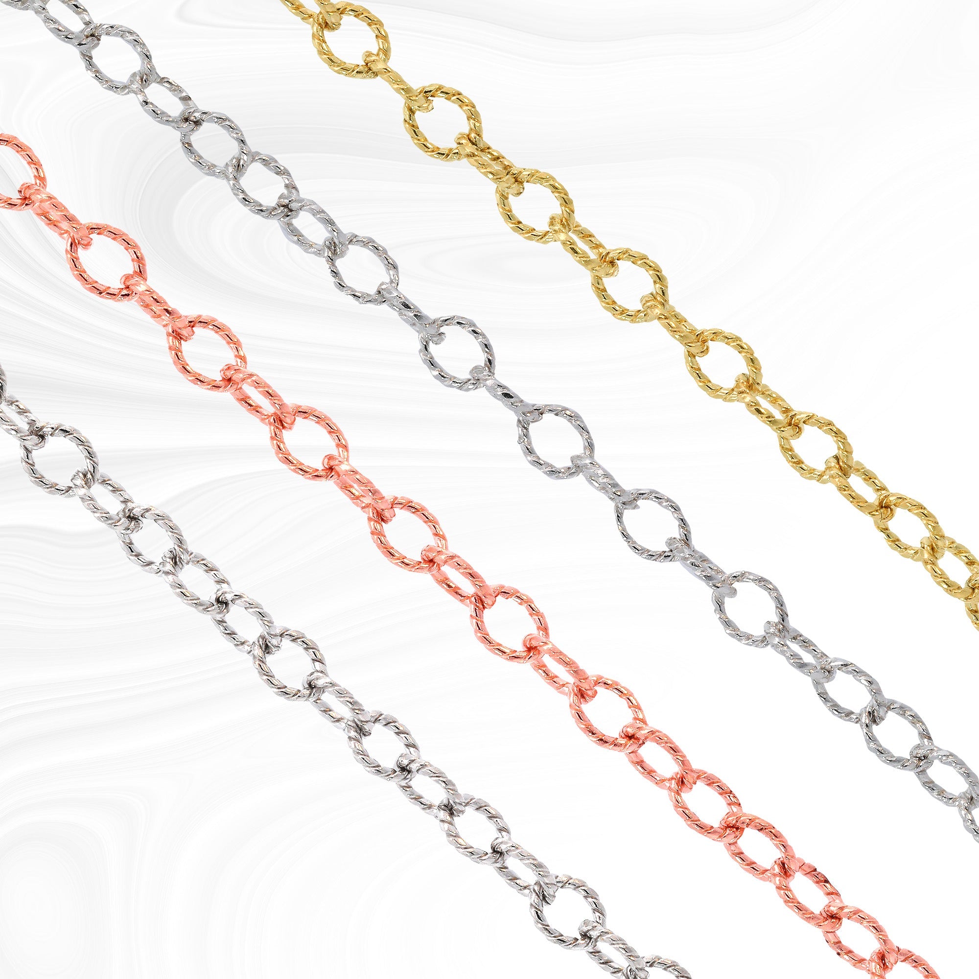 Ruby Permanent Jewelry Chain, Cable Design, Large Open Links, Available in Gold Options and Silver