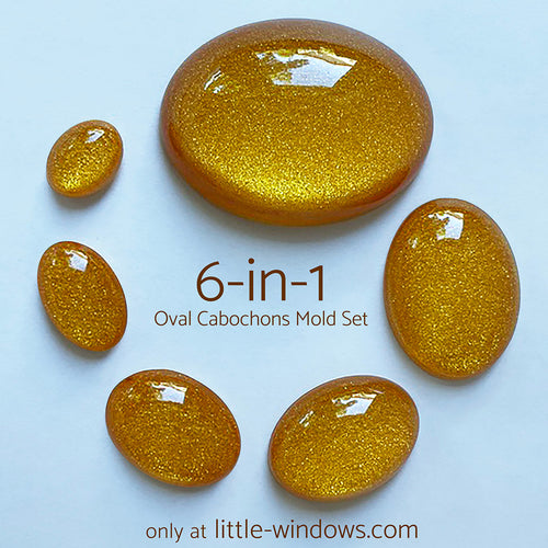 6-in-1  Oval Cabochons Mold Set