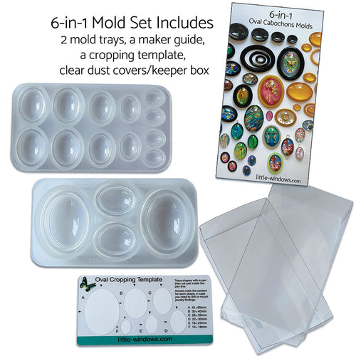 6-in-1  Oval Cabochons Mold Set