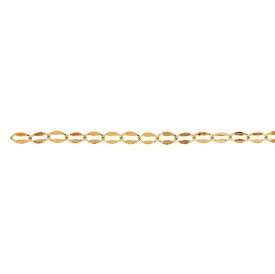 Robyn Permanent Jewelry Chain, Dapped Cable Design, Oval Links, Available in Gold Options