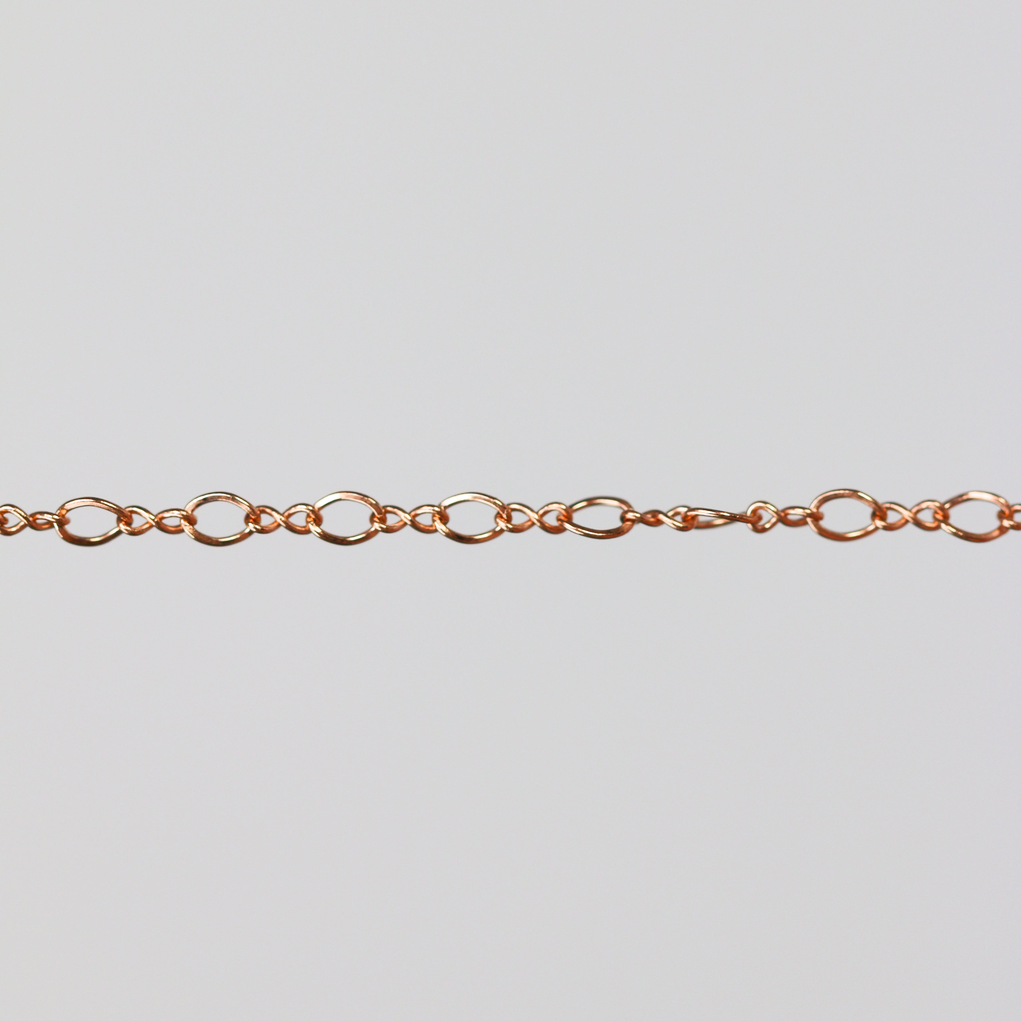 Grace Permanent Jewelry Chain, Figure 8 Design, Figure 8 Links, Available in Gold Options and Silver