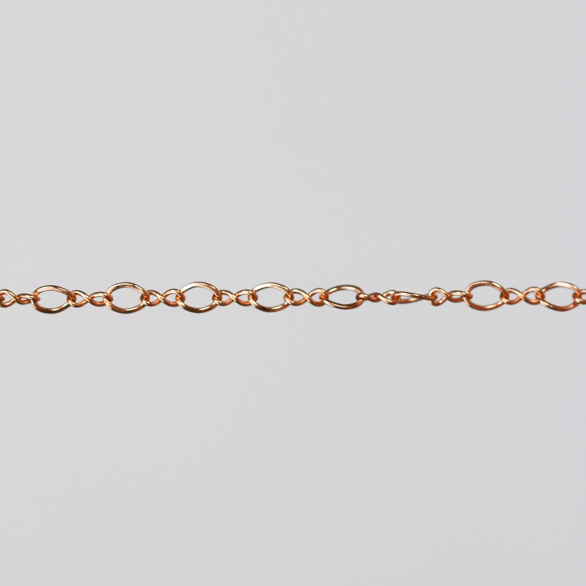 Grace Permanent Jewelry Chain, Figure 8 Design, Figure 8 Links, Available in Gold Options and Silver