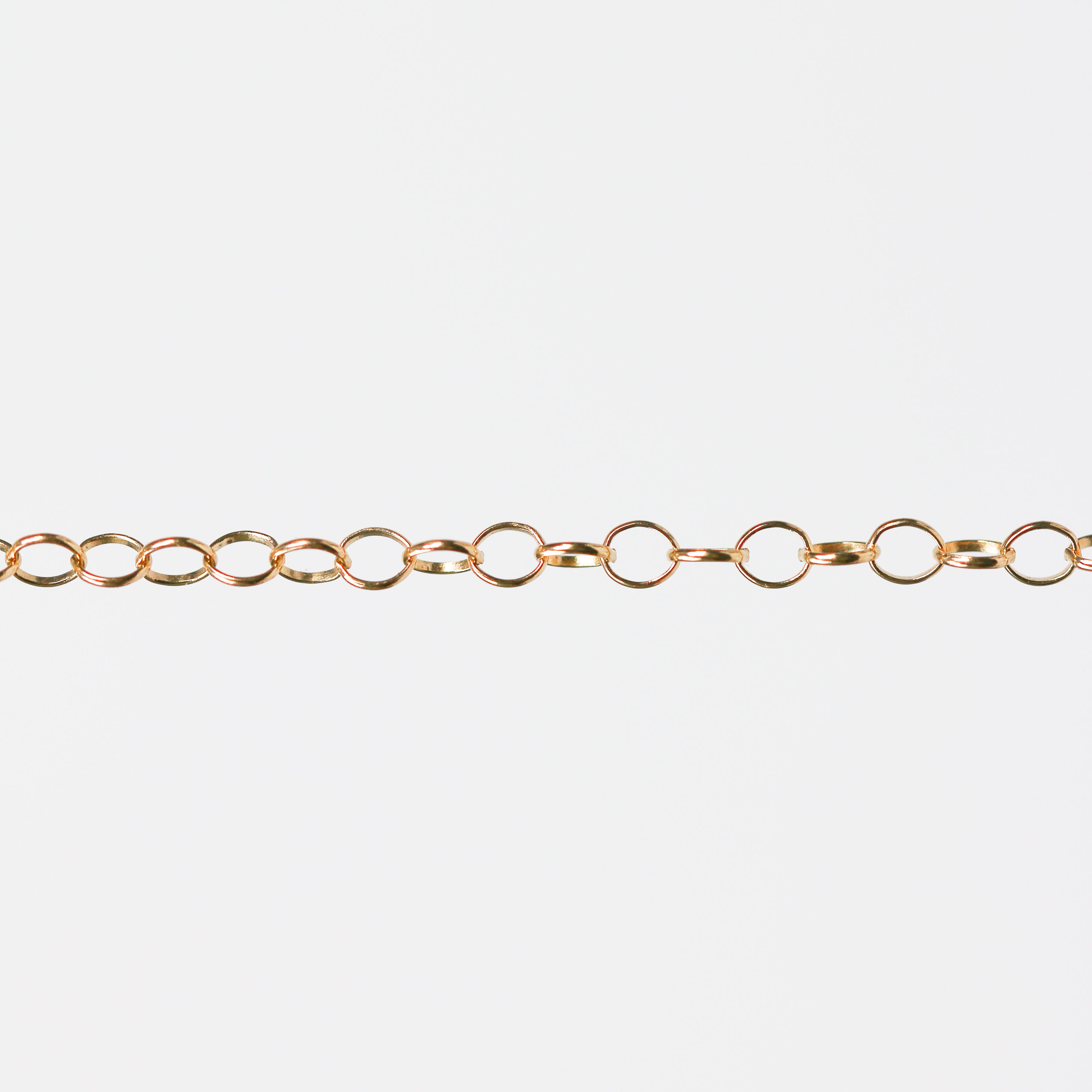 Lucy Permanent Jewelry Chain, Belcher Design, Round Links, Available in Gold Options and Silver