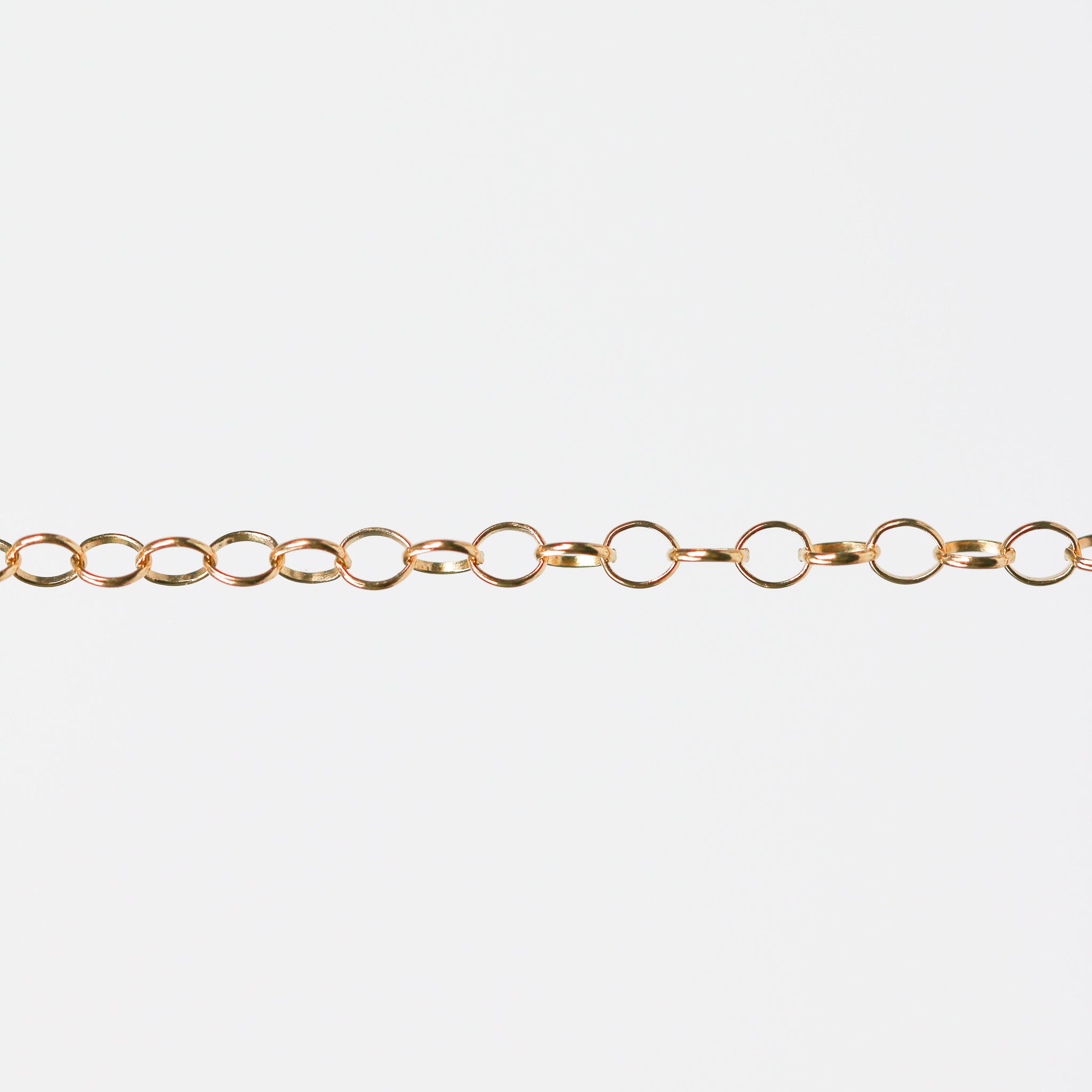 Lucy Permanent Jewelry Chain, Belcher Design, Round Links, Available in Gold Options and Silver
