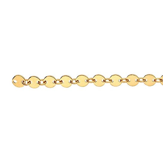 Shaylee Permanent Jewelry Chain, Disk Design, Small Round Links, Available in Gold Filled and Silver