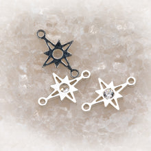 Load image into Gallery viewer, Northstar Connector | Sterling Silver | 10mm | White Gemstone | 4pk
