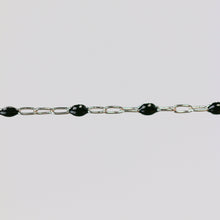 Load image into Gallery viewer, Ilaria Permanent Jewelry Chain, Black Enamel Design, Cable Links, Available in Gold Filled and Sterling Silver
