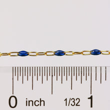 Load image into Gallery viewer, Fabiana Permanent Jewelry Chain, Blue Enamel Design, Cable Links, Available in Gold Filled and Sterling Silver
