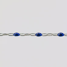 Load image into Gallery viewer, Fabiana Permanent Jewelry Chain, Blue Enamel Design, Cable Links, Available in Gold Filled and Sterling Silver
