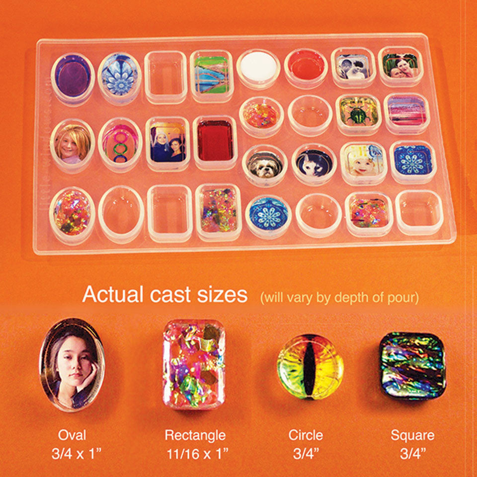Small Silicone Resin Mold Set    with cropping template (stencil)