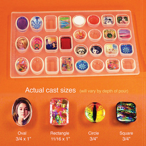 Small Silicone Resin Mold Set    with cropping template (stencil)
