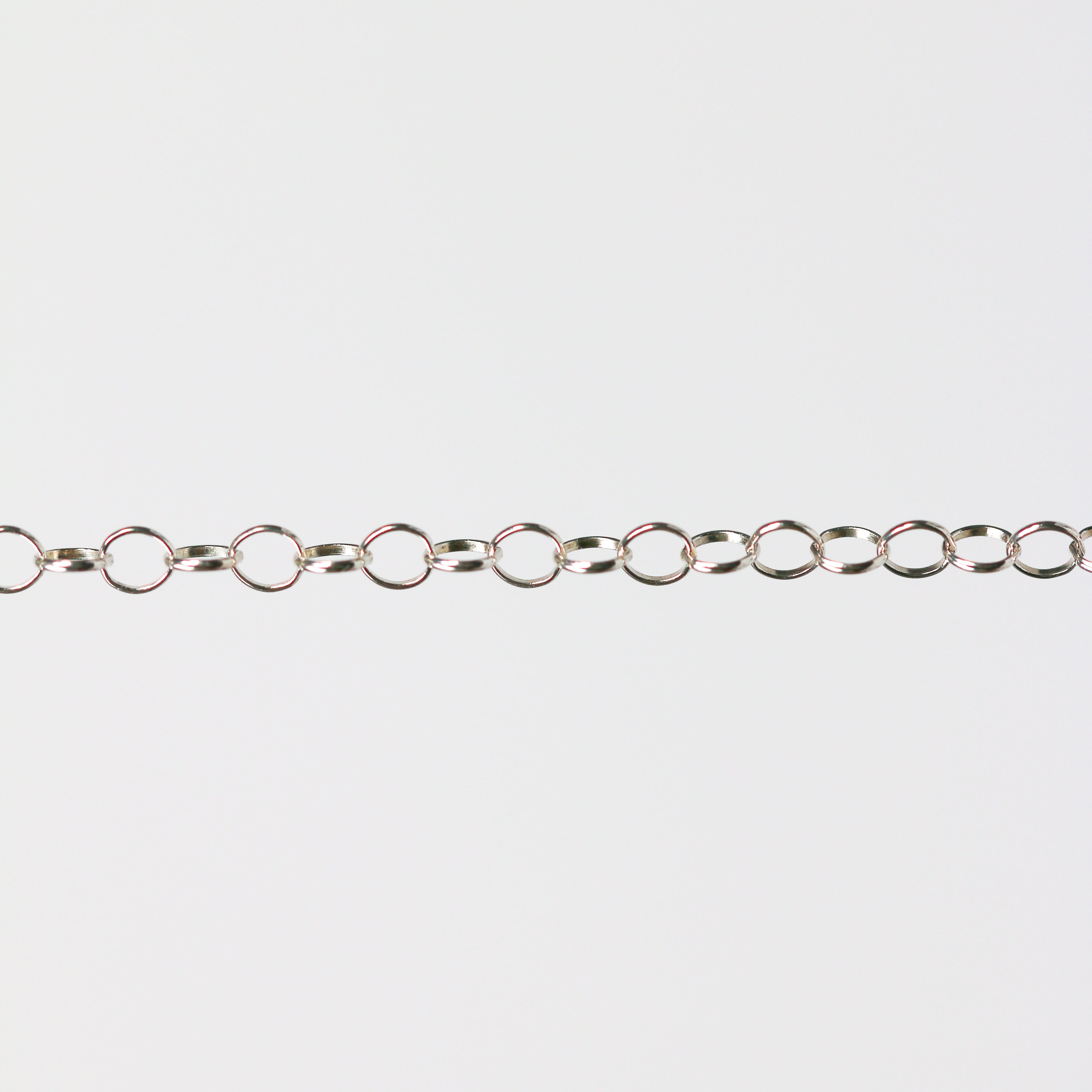 Lucy Permanent Jewelry Chain, Belcher Design, Round Links, Available in Gold Options and Silver