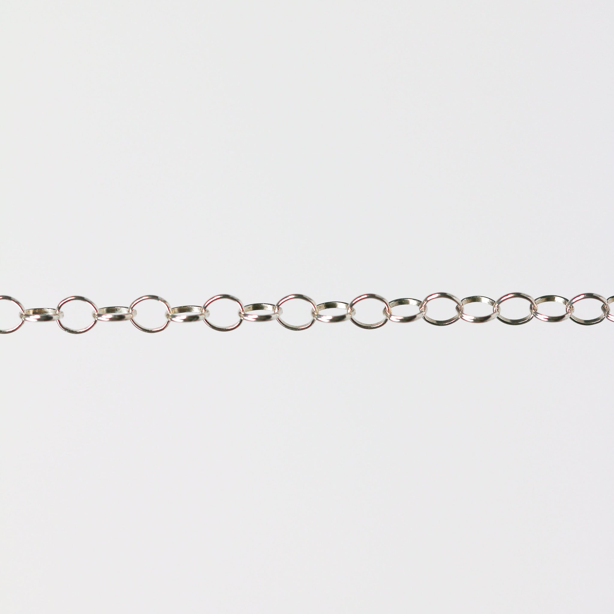 Lucy Permanent Jewelry Chain, Belcher Design, Round Links, Available in Gold Options and Silver