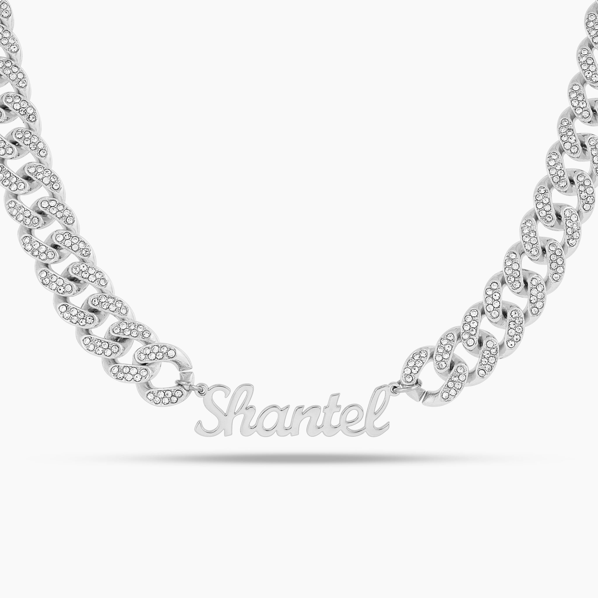 Signature Name Necklace with Chunky Iced Cuban Chain