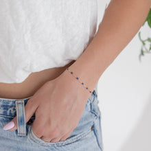 Load image into Gallery viewer, Fabiana Permanent Jewelry Chain, Blue Enamel Design, Cable Links, Available in Gold Filled and Sterling Silver
