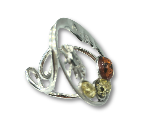Amber Moon & Sun Ring